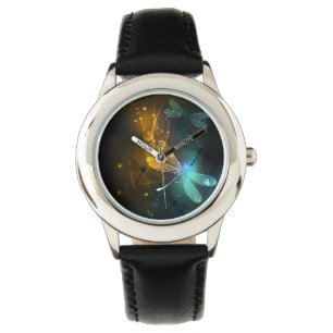 Montre Vol de libellule verte lumineuse