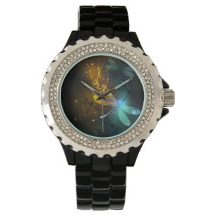 Montre Vol de libellule verte lumineuse