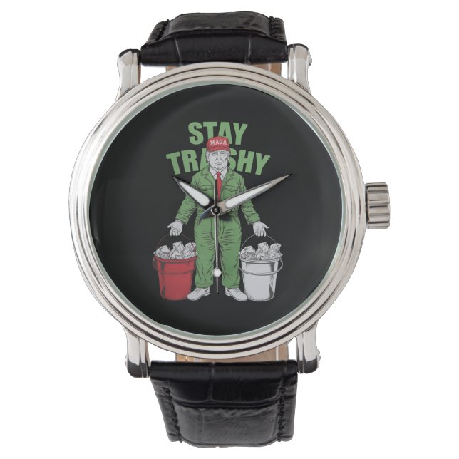 Montre Vote Trump Garbage Man Stay Trashy 2024 Election (devant)