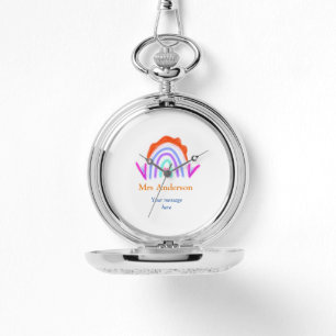 Montre Votre message e ajouter nom de texte rainbow profe