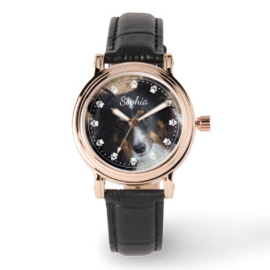 Montre Votre photo et texte de l'animal de compagnie & fa