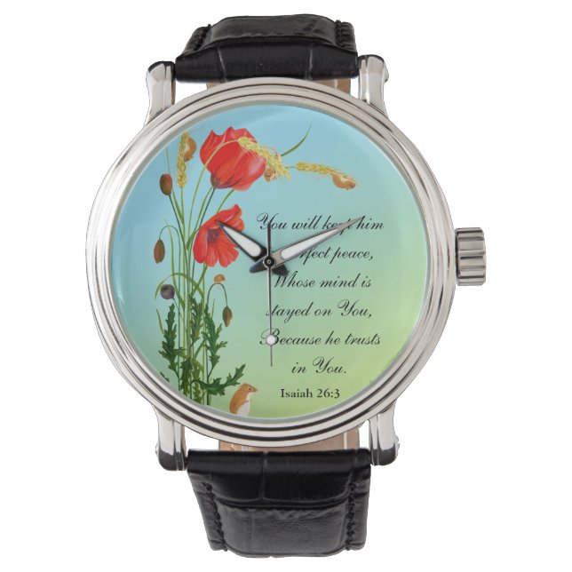 Montre Vous le garderez en paix parfaite Bible Verse Squ (devant)