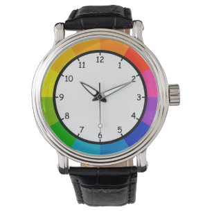 Montre Voyant très amusant et coloré de la roue couleur