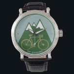 Montre VTT heure élégante<br><div class="desc">Une image de vélo simple et élégante avec une montagne alpine</div>
