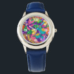 Montre Wall Clock<br><div class="desc">Colorful Exotic Floral Pattern-23148</div>