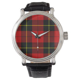 Montre Wallace tartan rouge noir plaid
