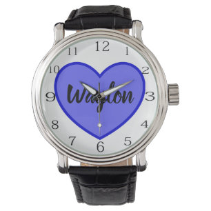 Montre Waylon Nom Dans Un Cœur Bleu,
