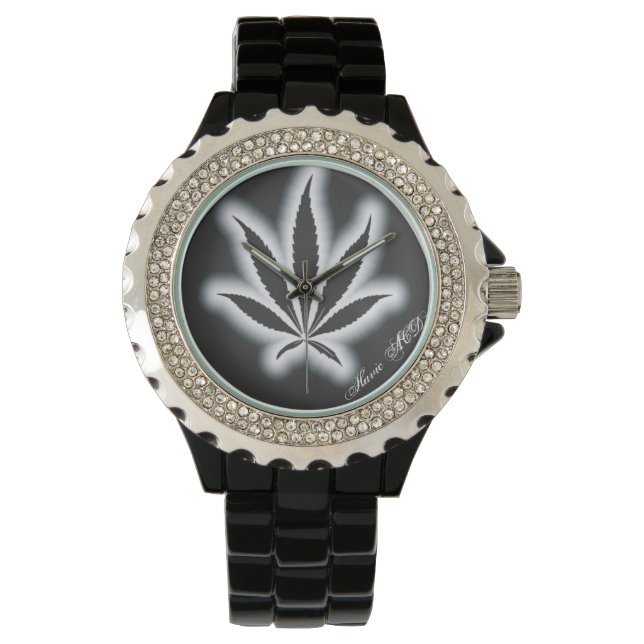 MONTRE WEED WATCH ARRIÈRE - PLAN NOIR ACD HAVIC ACD (devant)