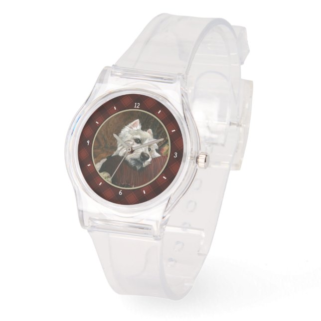 Montre Westie sur canapé (Angle)