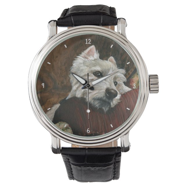 Montre Westie sur canapé (devant)