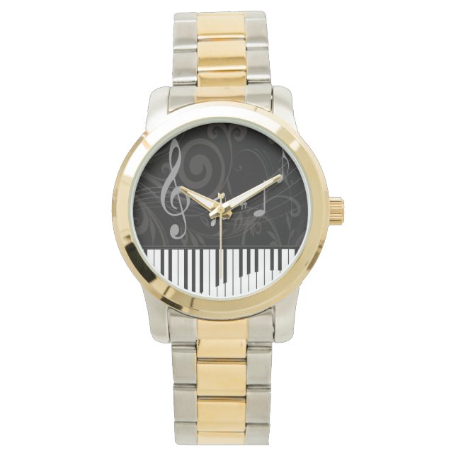 Montre Whimsical piano and musical notes (devant)