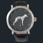 Montre Whippet silhouette<br><div class="desc">Whippet Lover's Wristwatch</div>