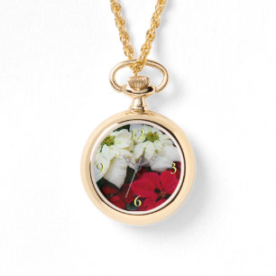 Montre White and Red Poinsettias
