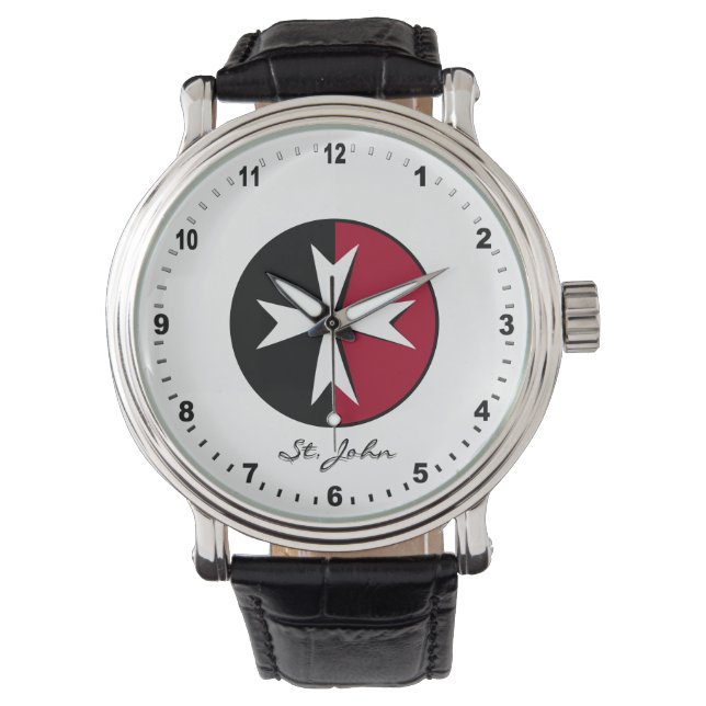 Montre White Maltese Cross, St John order, Malte (devant)