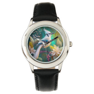 Montre White Tufé Turquoise Wing Jay Imaginaire Bird