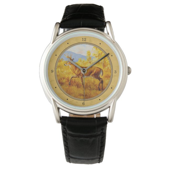 Montre Whitetail Deer Golden Aspen Woods (devant)