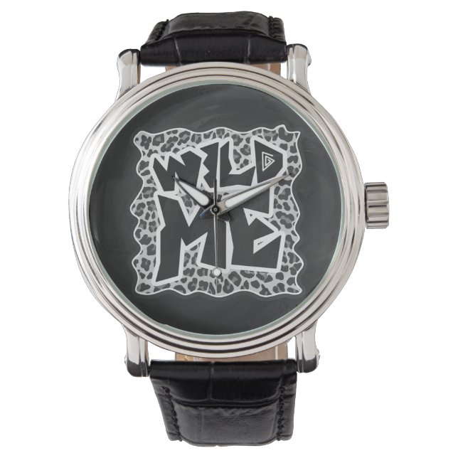 Montre Wild Me Leopard blanc et noir (devant)