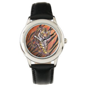 Montre Wild Me Tiger Hot orange et noir
