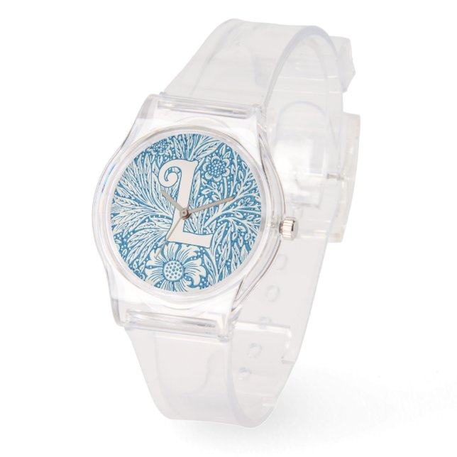 Montre William Morris Blue Marigold Monogramme (Angle)