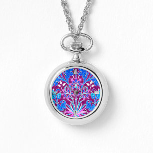 Montre William Morris Hyacinth Imprimer, Aqua et Purple