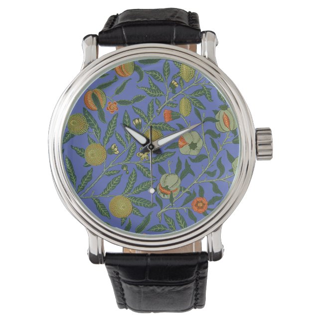 Montre William Morris Pomegranate Bleu papier peint color (devant)