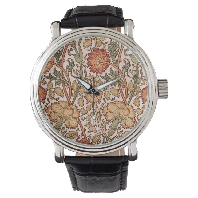 Montre William Morris Rose Flower Fond d'écran Motif (devant)