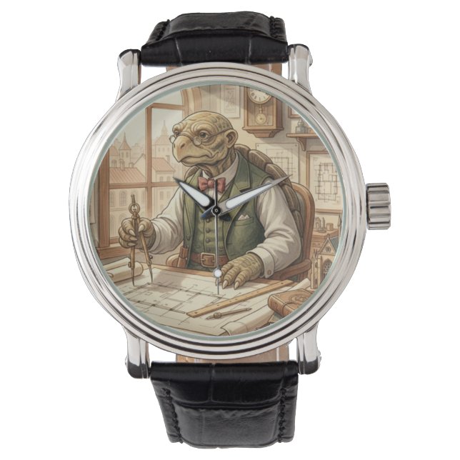 Montre Wise Turtle Architect Vintage Art (devant)