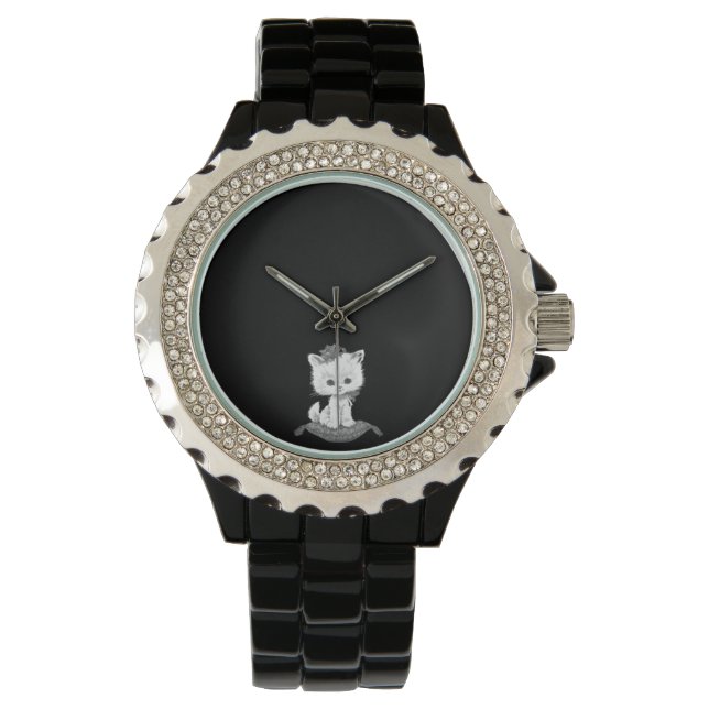 Montre WOMEN'S eWatch STYLE DE CONCEPTION CHAT PETIT (devant)