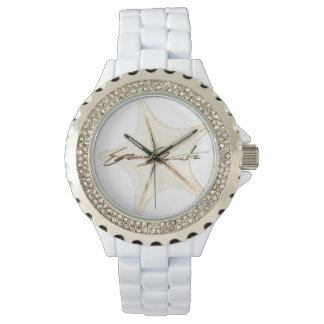 Montre  Women's Rhinestone White Enamel Watch