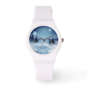 Montre Wonderland d'hiver de nuit