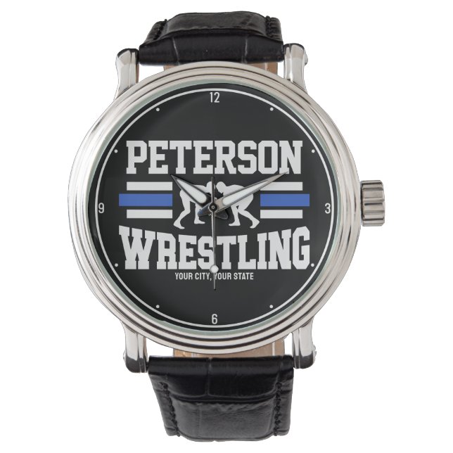 Montre Wrestler AJOUTER LE NOM École Athlète Équipe de lu (devant)