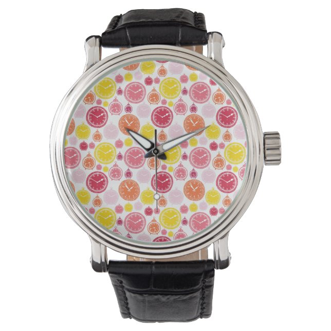 Montre Wristwatch with a colorful fruit-themed face (devant)