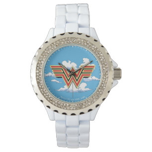Montre WW84  Retro Comic Wonder Woman Logo Motif Cloud