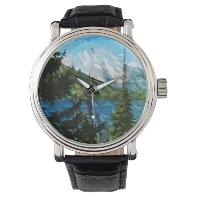 Montre Wyoming Grand Teton Mountains Abstrait (devant)