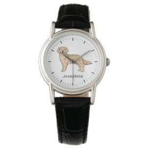 Montre Yellow Golden Retriever mignon chien avec nom pers