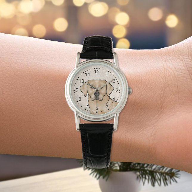 Montre Yellow Labrador Retriever mignon Lab Portrait de c (Créateur téléchargé)