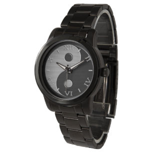 Montre Yin Yang dans le Charcoal Carbon Fiber Style Dial