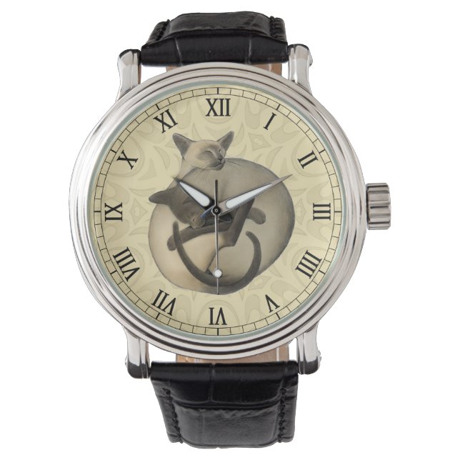 Montre Yin Yang Siamese Cats Watch (devant)