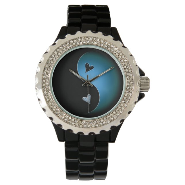 Montre yin yang - turquoise (devant)