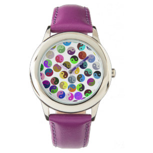 Montre Ying Yang Motif Watch coloré