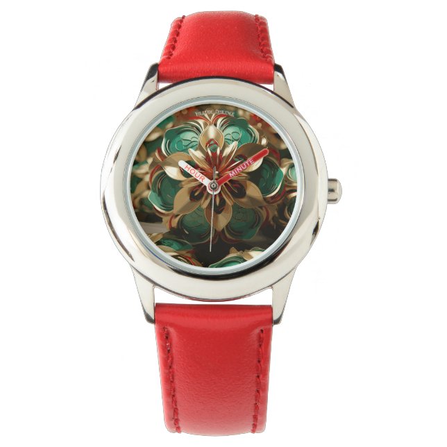 Montre Yuletide Opulence : Threads dorés de Noël (devant)