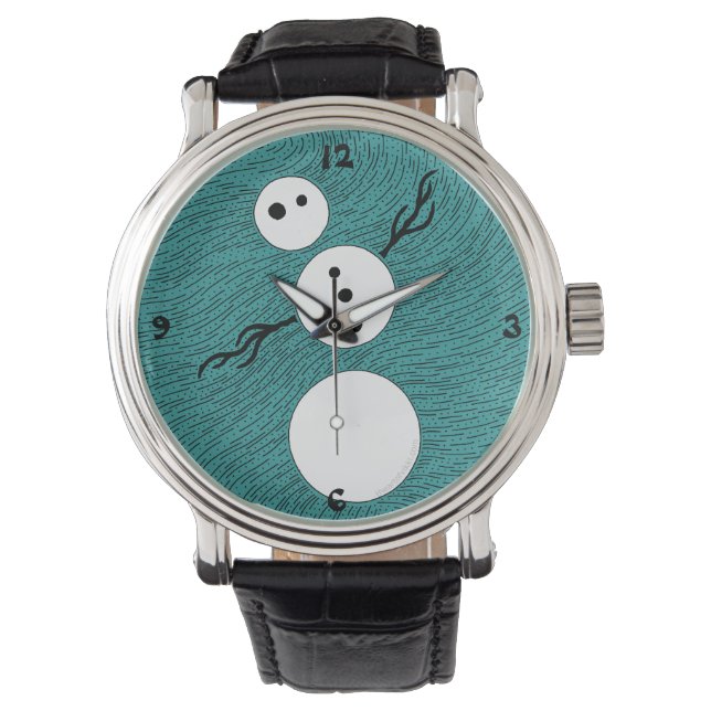 Montre Z Personnalisable Whimsical Winter Snowman Time Pi (devant)