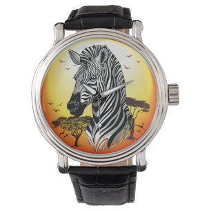 Montre Zebra African Savanna Wild Animal