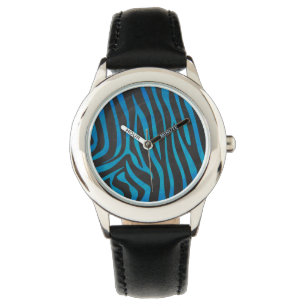 Montre Zebra Black et Blue Print
