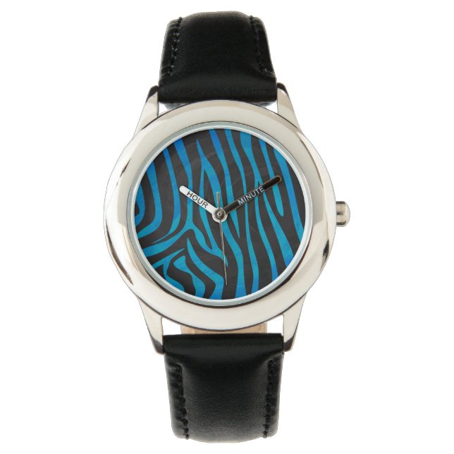 Montre Zebra Black et Blue Print (devant)