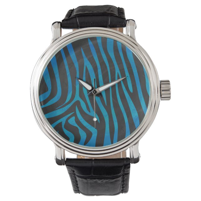 Montre Zebra Black et Blue Print (devant)