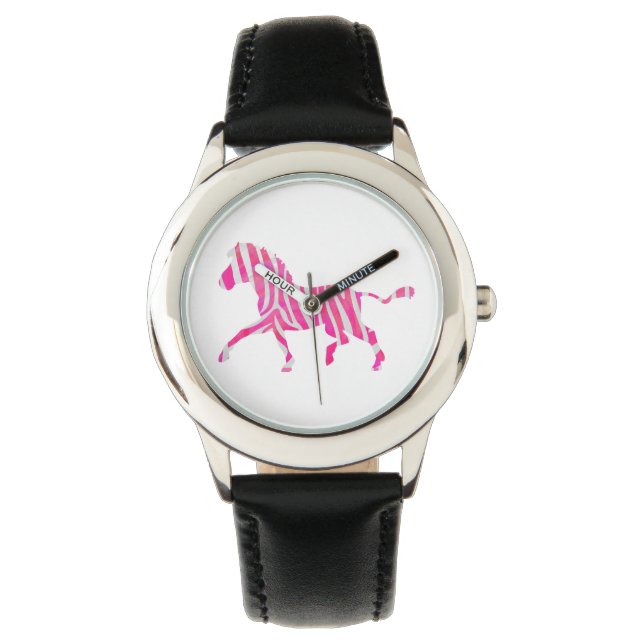 Montre Zebra Hot rose et blanc Silhouette (devant)