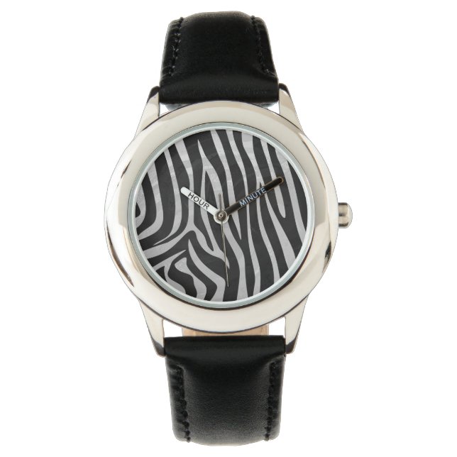 Montre Zebra noir et gris clair (devant)