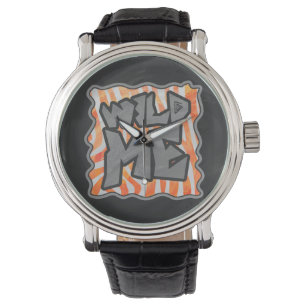 Montre Zebra Orange et White Wild Me