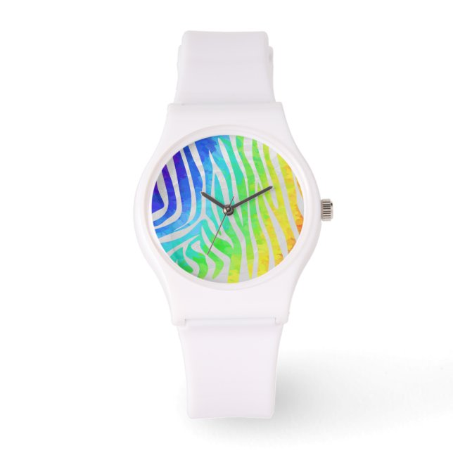 Montre Zebra Rainbow et White Print (Recto)